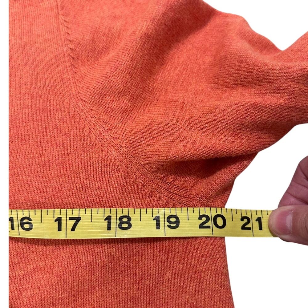 LL Bean Wicked Soft Cotton Cashmere Cardigan Sweater Papaya MED Coastal Grandma - Picture 6 of 8